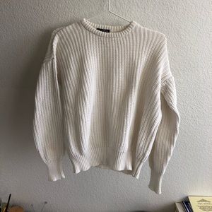 American Apparel XS white fisherman knit sweater